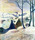 Village in the Snow by Paul Gauguin